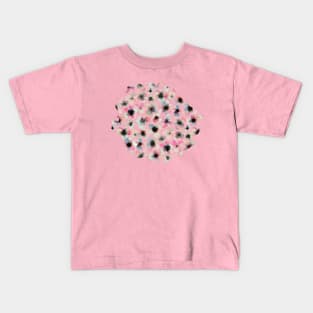 Watercolor Ink Flowers Blue Pink Kids T-Shirt